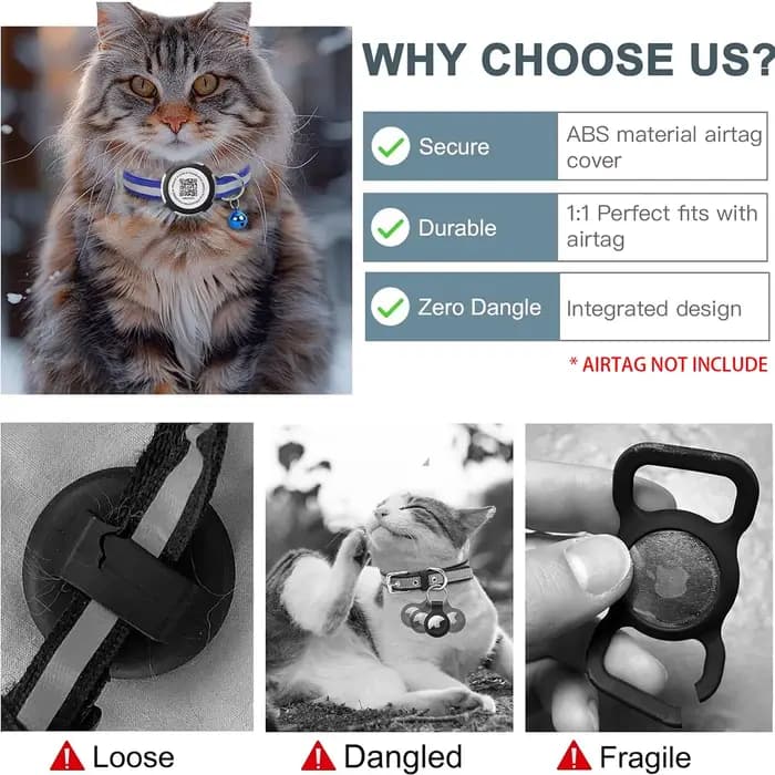 Collier pour animaux de compagnie avec support AirTag