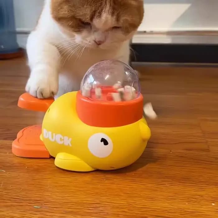 Distributeur de nourriture interactif pour chat en forme de canard