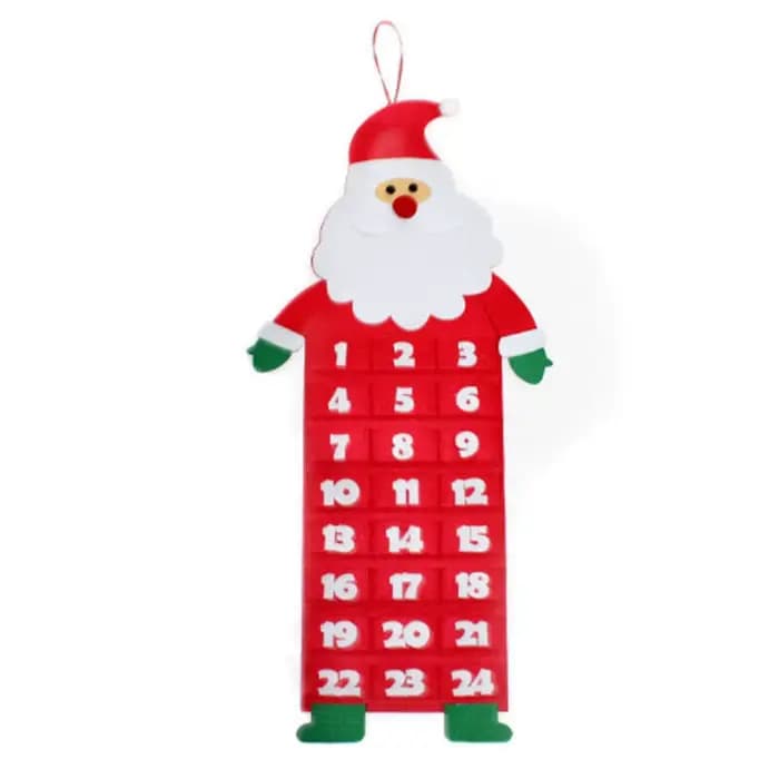 Calendrier de l'Avent de Noël réutilisable avec poches pour 24 jours