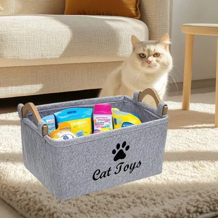 Panier de rangement de fournitures pour chats