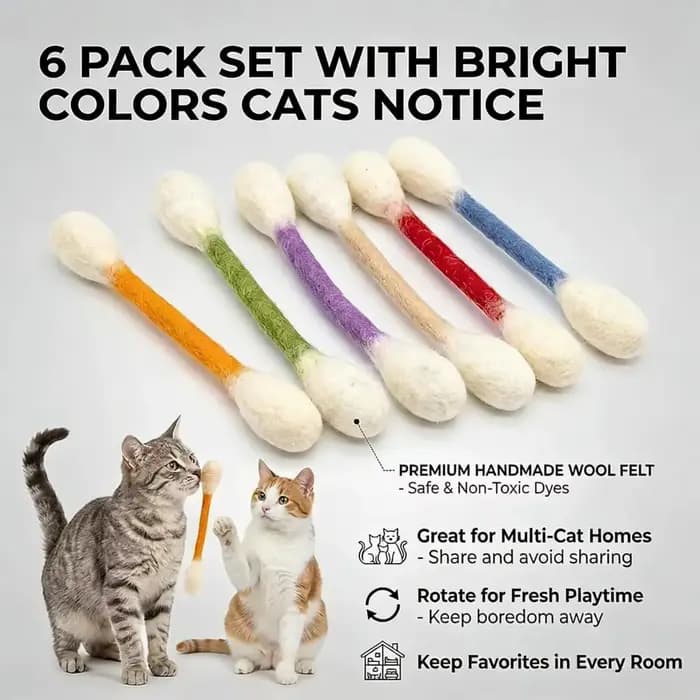 Bâtonnets de coton pour chat avec herbe à chat
