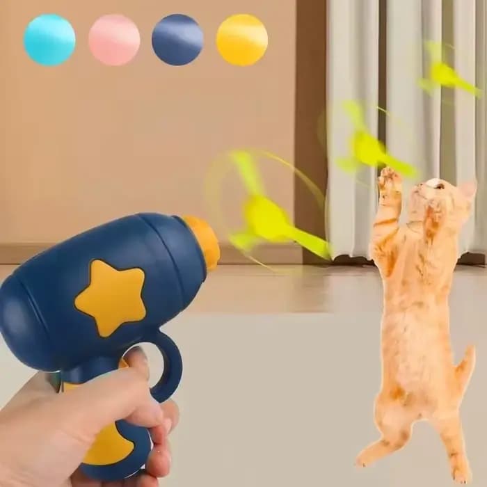 Jouet interactif amusant pour chat, lanceur de mini-frisbees pour chaton, pistolet de tir pour jeux de poursuite, jouets pour chat, fournitures pour animaux de compagnie