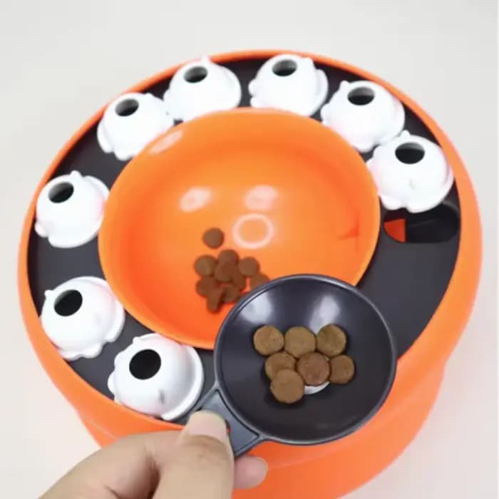 Jouet Puzzle pour Chat – Gamelle Anti-Glouton Interactif et Amusant – Ralentit la Mangeoire des Animaux – Protège le Cou du Chaton – Conception Inclinée Multifonctionnelle pour l'Alimentation des Anim