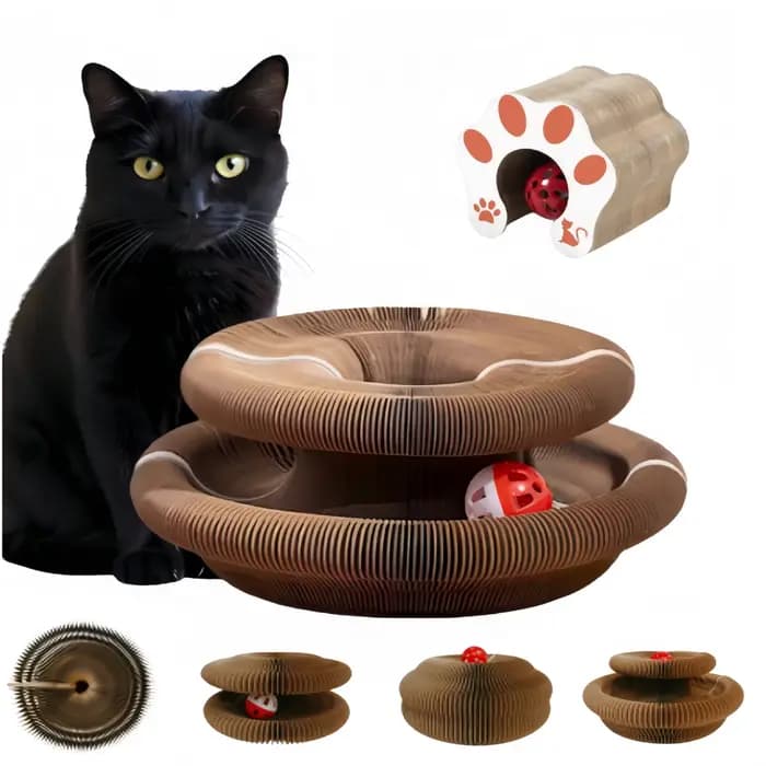 Jouet pour chat, griffoir rond en carton ondulé, jouets pour chat, accessoires pour chat, pour aiguiser les griffes