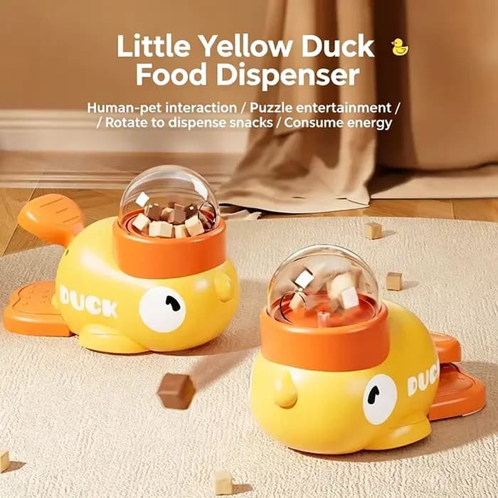 Distributeur de nourriture interactif pour chat en forme de canard