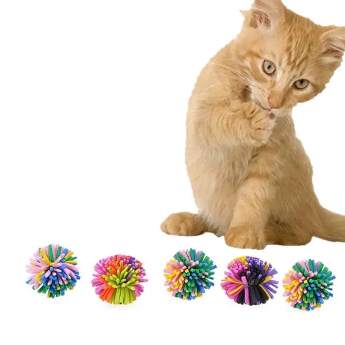 5 pièces/paquet en plastique coloré chat jouets mâcher Chase balle pour animaux de compagnie jouets pour chat chaton drôle jouer balle à bulles jouet fournitures pour animaux de compagnie YH-460875