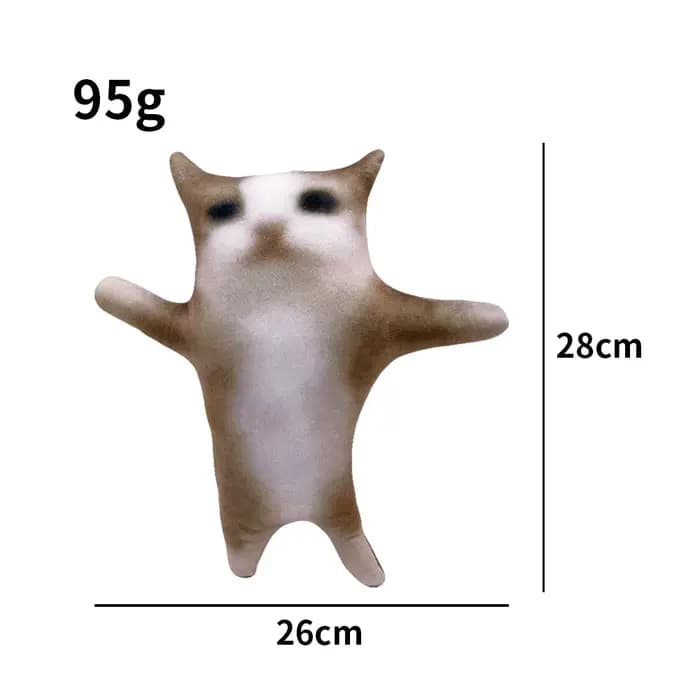 28 cm chat heureux en peluche