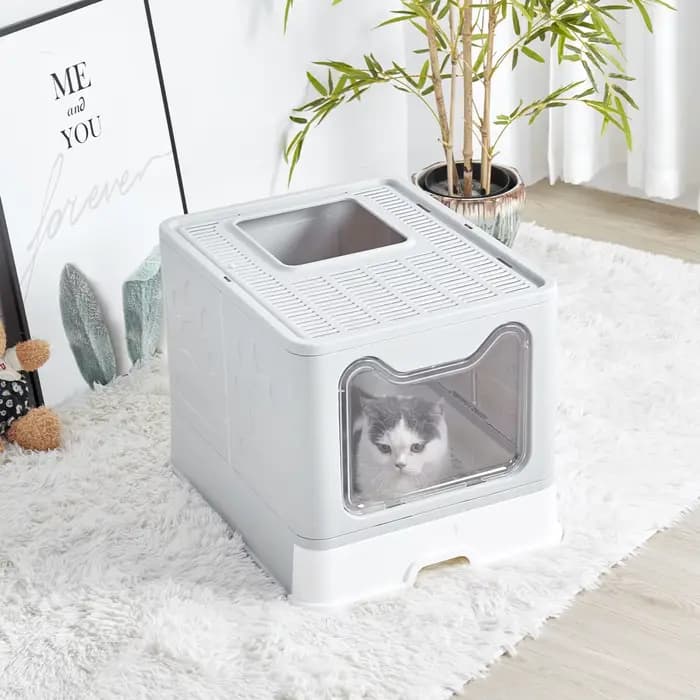 Bingopaw-Bac à litière pliable média pour chat