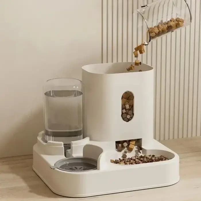 Mangeoire automatique bol de nourriture pour chien et chat avec fontaine d'eau grande capacité distributeur de stockage des aliments pour animaux de compagnie conteneur accessoires pour animaux de com