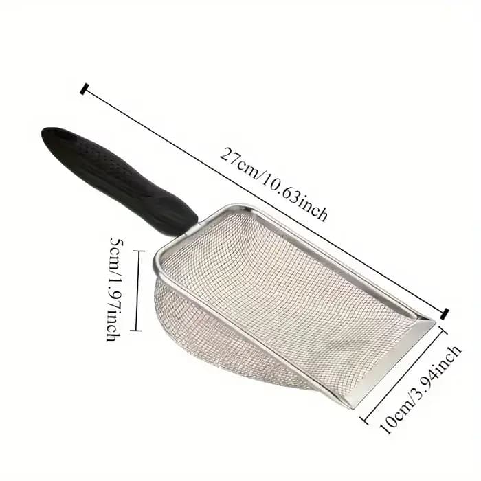 Pelle à litière pour chat en acier inoxydable avec poignée ergonomique – Durable et facile à nettoyer