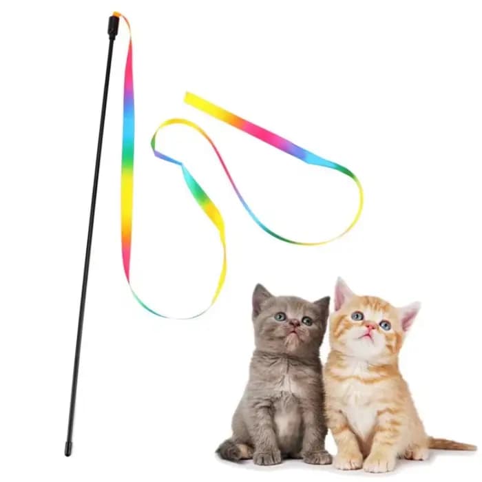 Jouets interactifs pour chat avec ruban coloré