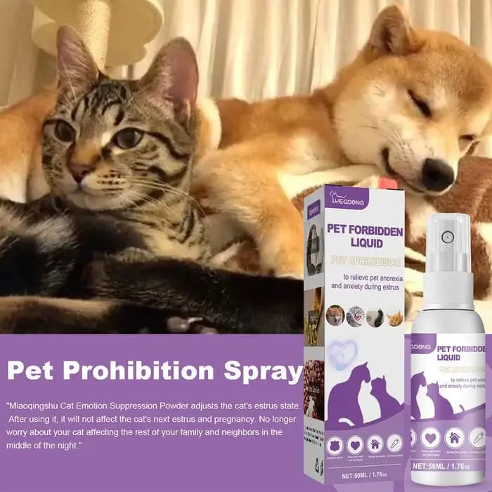 Spray apaisant pour animaux de compagnie, prévention du hurlement, vaporisateur anti-anlande, apaise l'humeur, chiens et chats, fournitures pour animaux de compagnie, 50ml