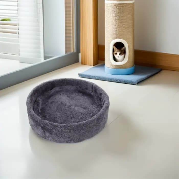 Hamac de remplacement pour arbre à chat, panier-nid en polaire douce avec coussin, lit-coussin rond pour tour d'arbre à chat