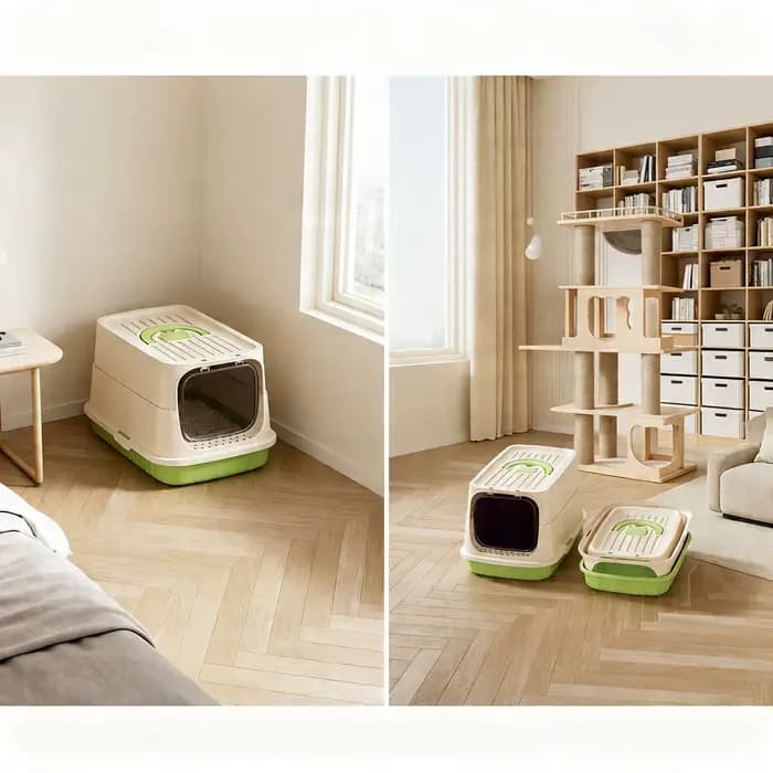 Bac à litière pour chat portable