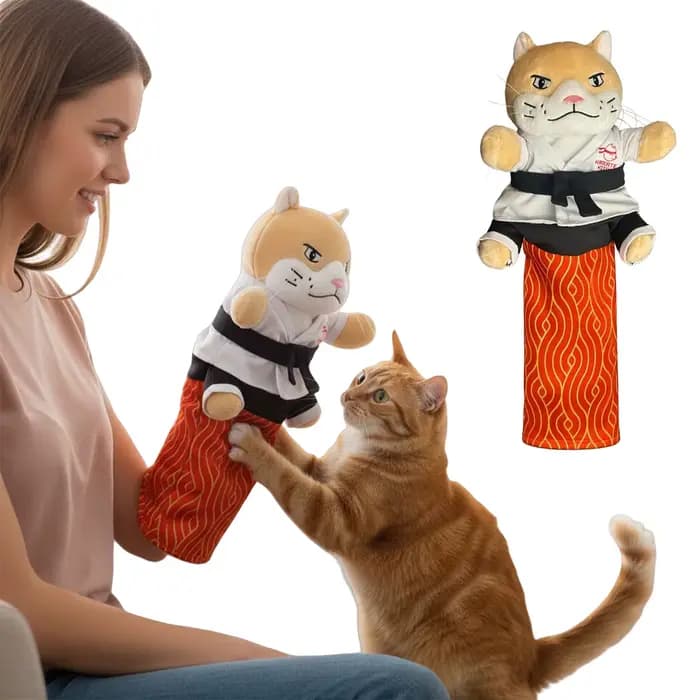 Marionnette de main de lutteur de sumo pour chat