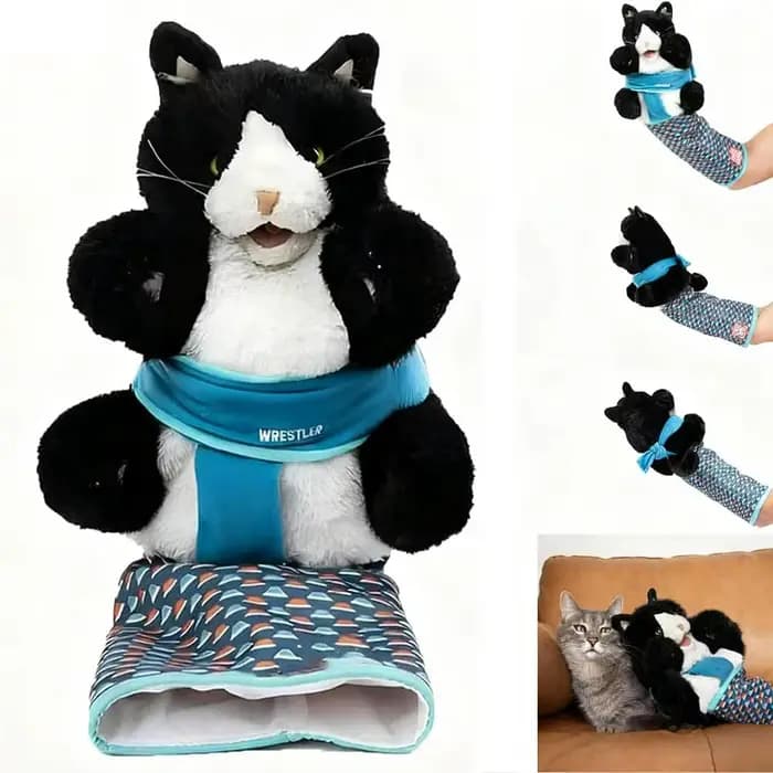 Gants de lutte pour chat, jouet pour chaton, gants interactifs pour chat, jouets de lutte pour chat, marionnette, fournitures de poupées pour animaux de compagnie