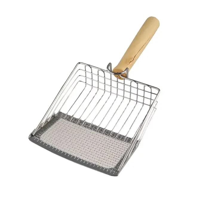 Pelle à litière pour chat avec manche en bois 2-en-1