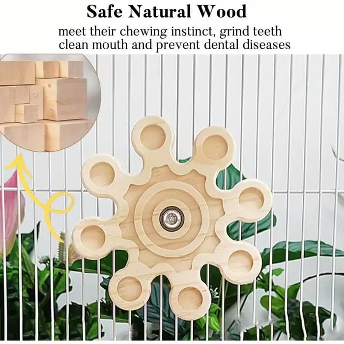 Chinchilla – jouet à mâcher rotatif en bois, Spinner interactif pour la santé des dents, Cage suspendue, accessoire 6.3 pouces, écureuil, Hamster, molaire, jouet amusant