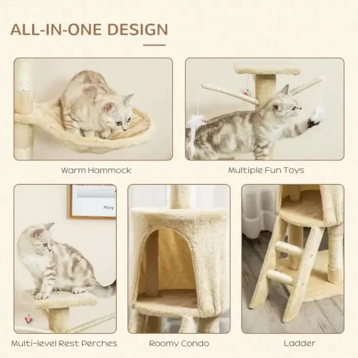 Arbre à chat adapté aux jouets pour animaux de compagnie