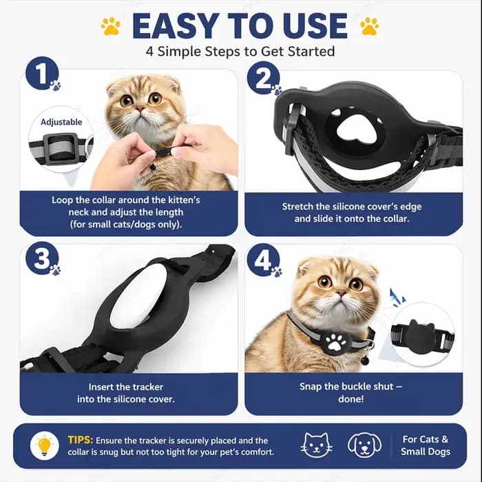Collier GPS intelligent pour chat
