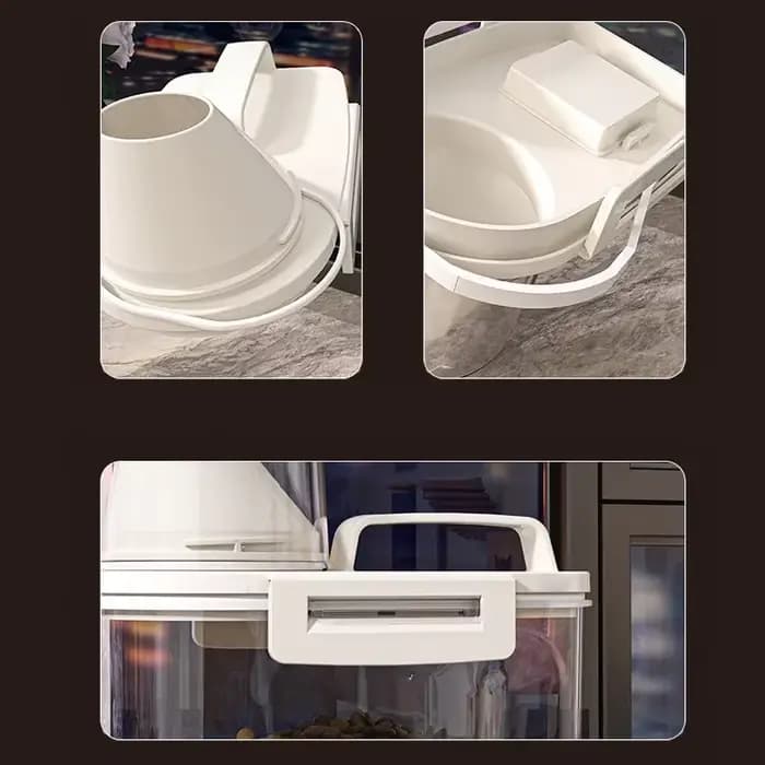 Boîte de rangement scellée pour aliments pour animaux de compagnie, conservation sous vide, précieuse, résistante à l'humidité et déshumidifiante, convient aux chiens et aux chats, E27