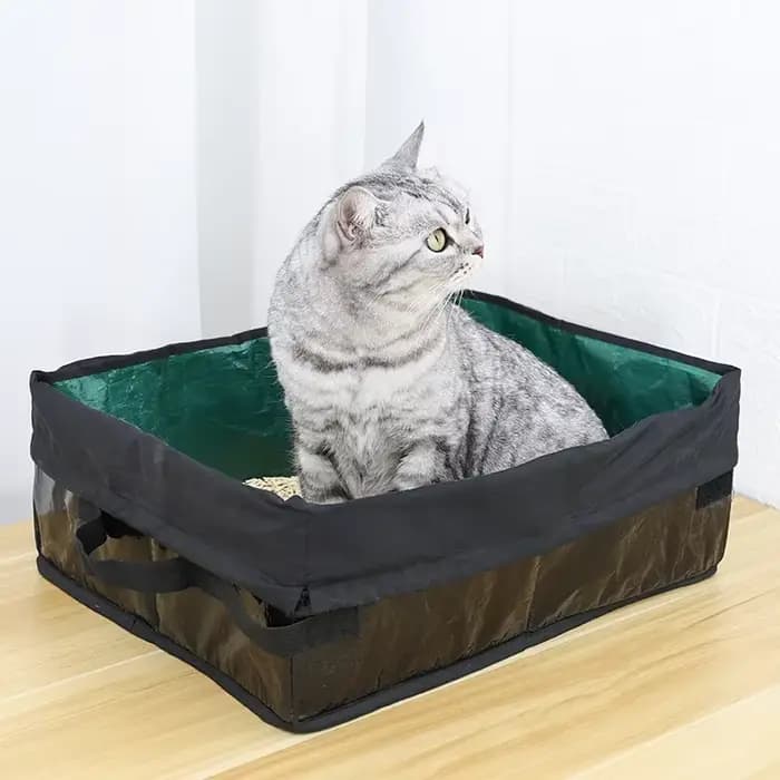 Bac à litière portable réutilisable pour animaux de compagnie