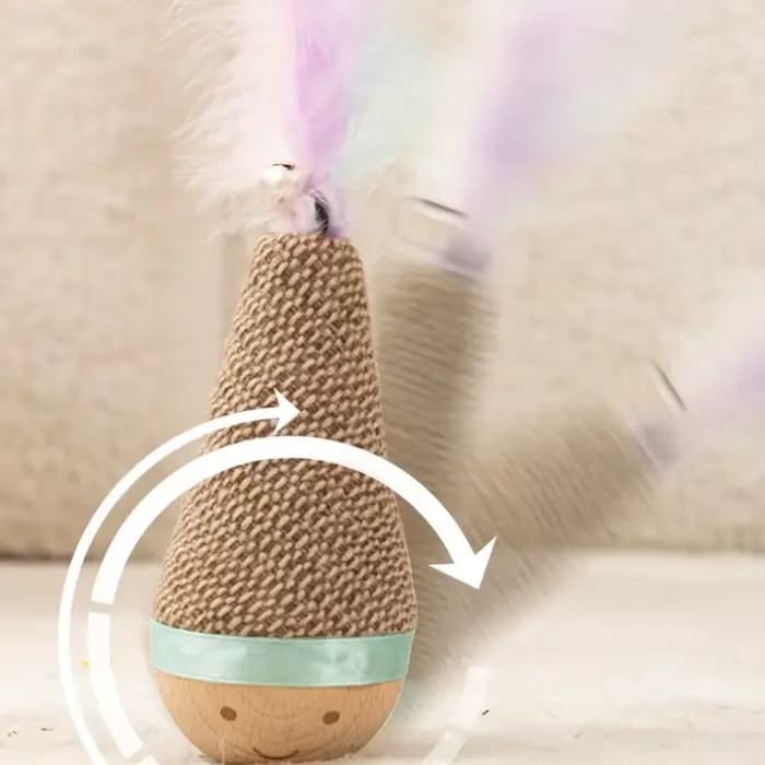 Gobelet Wobbler jouets pour chat résistant aux morsures jouet à mâcher plume Agave nettoyage des dents interactif