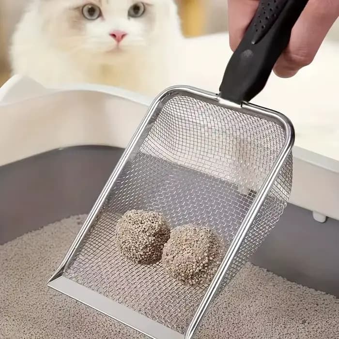 Pelle à litière pour chat en acier inoxydable avec poignée ergonomique – Durable et facile à nettoyer