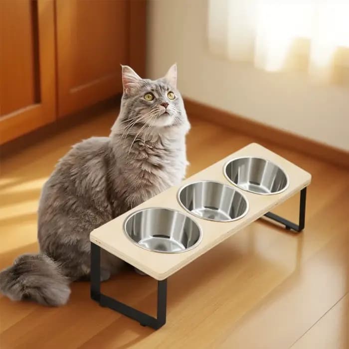 Bols surélevés pour chat avec 3