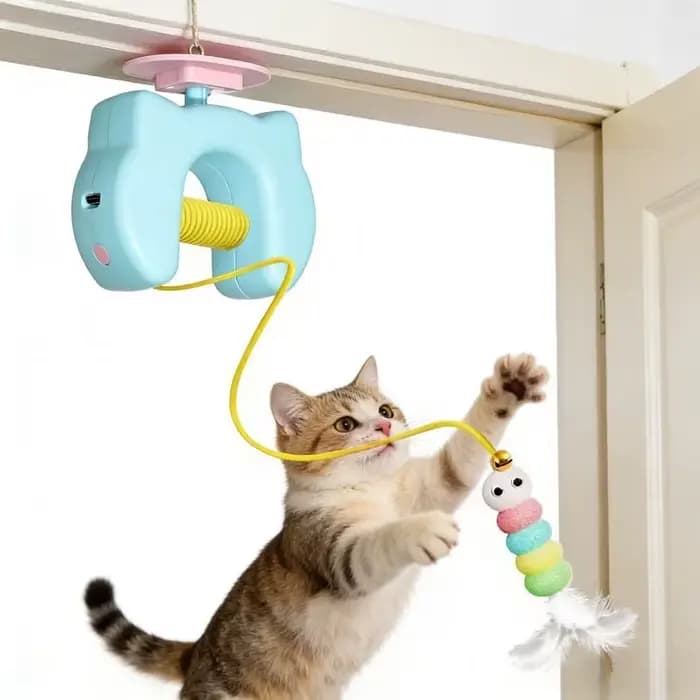 Jouet électrique pour chat avec 2 cordes