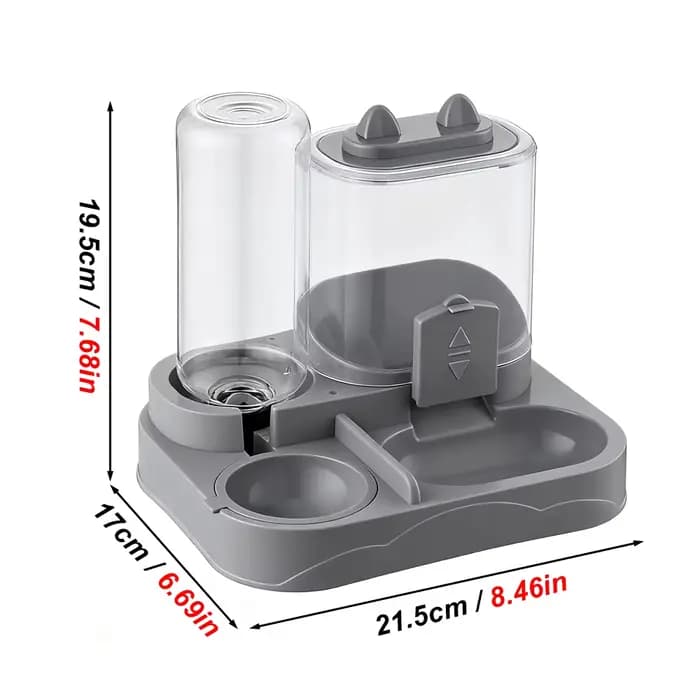 Mangeoire automatique 2 en 1 avec quantité de nourriture contrôlable pour petits animaux