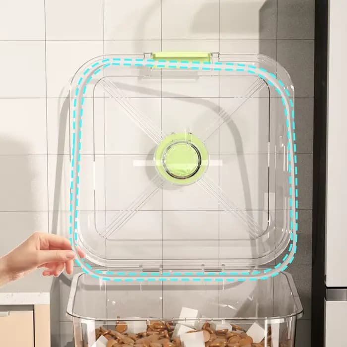 Récipient Transparent de stockage des aliments pour chiens et chats de grande capacité sur roulettes bac d'alimentation Mobile pour animaux de compagnie avec corps clair pour une visualisation facile