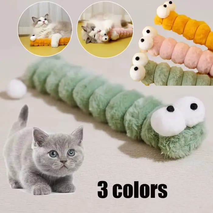 Jouet à mâcher en peluche pour chat, coussin chenille, herbe-aux-chats, jouets Teaser pour chats, fournitures de jouets interactifs doux