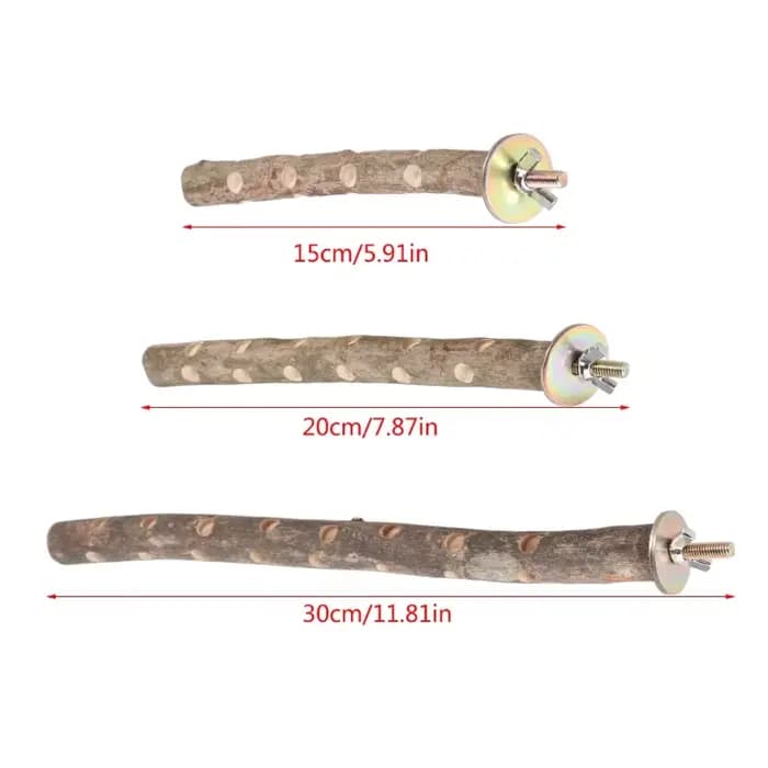 Support en bois naturel pour perroquets