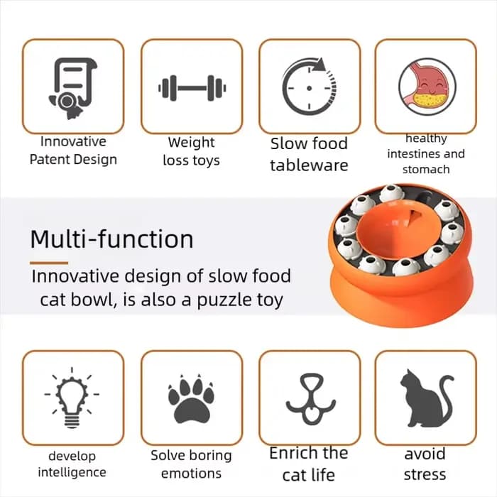 Jouets pour chats, bol à alimentation lente interactif