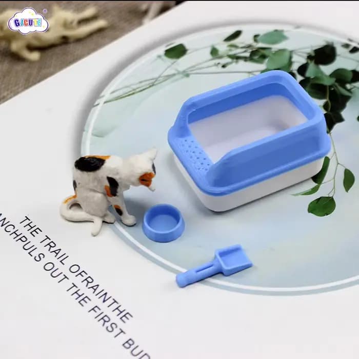 Litière Miniature pour Chat, Maison de Courses, Modèle de Mini Pelle, Fournitures pour Animaux de Compagnie, Beurre, Bricolage, Accessoires de Décoration, Jouet, 3 Pièces/Ensemble, 1:12
