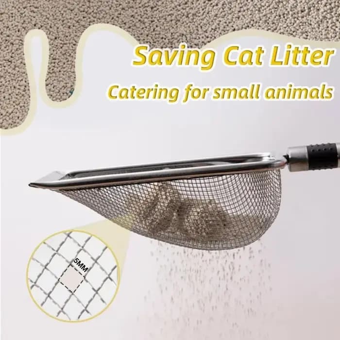 Pelle à litière pour chat en acier inoxydable – Durable