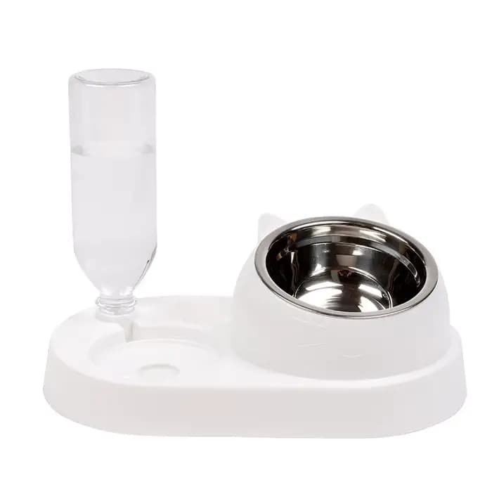 Nouveau 2-en-1 chat bol distributeur d'eau stockage
