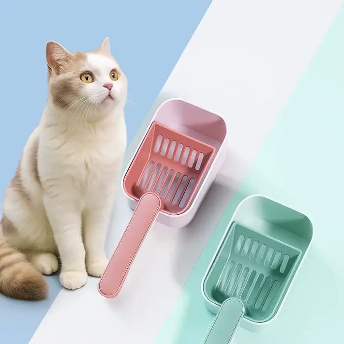 Pelle à litière pour chat grande capacité avec tamisage fin et boîte de rangement