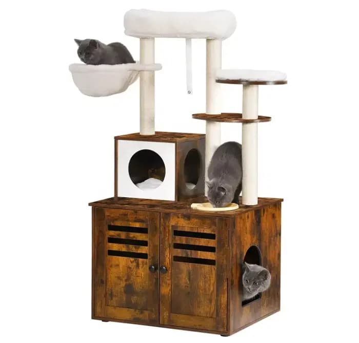 Boîte en bois pour arbre à chat