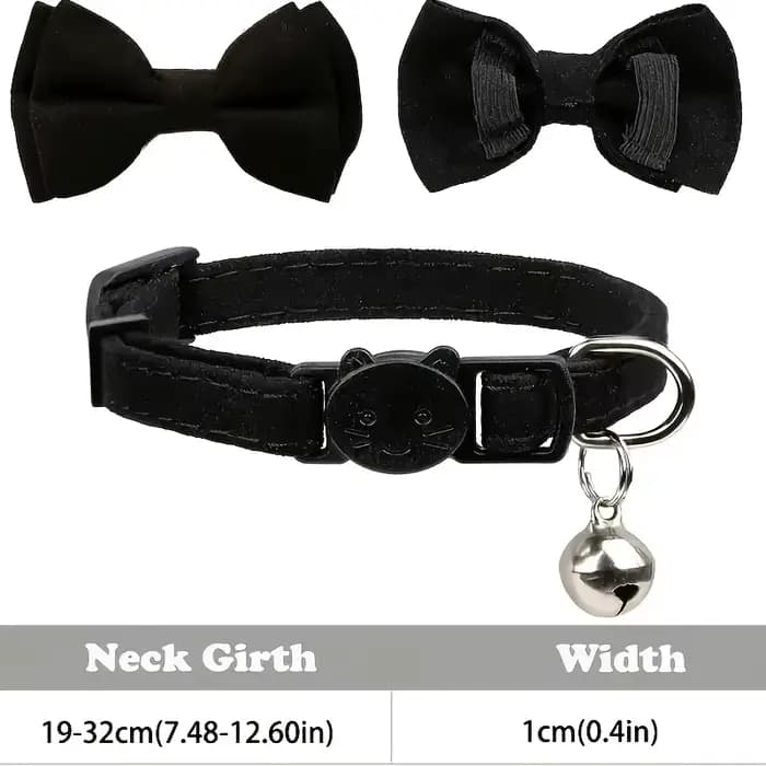 Collier de nœud papillon de chat en Polyester personnalisable