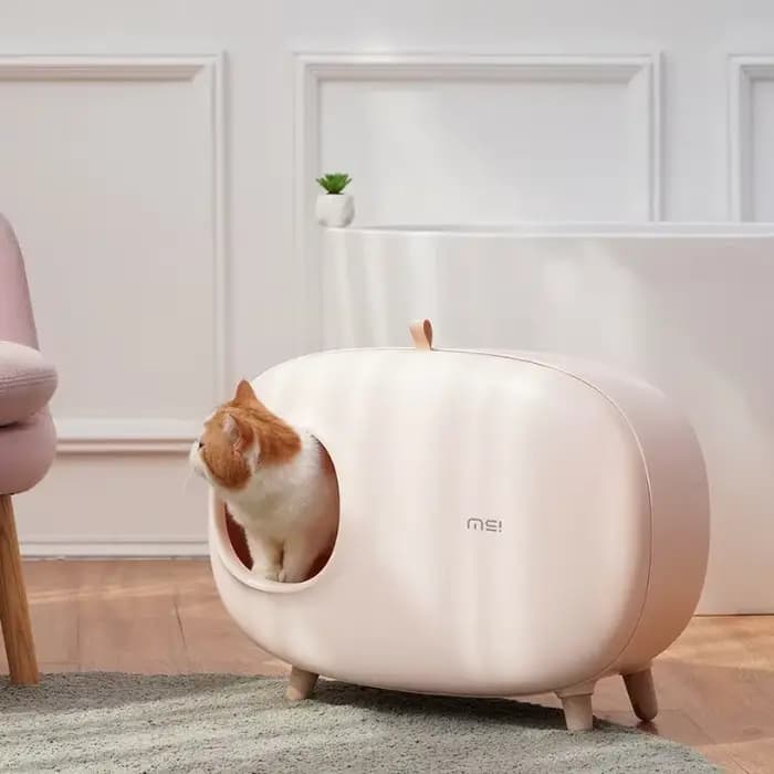 Boîte à litière pour chat en forme de Mochi