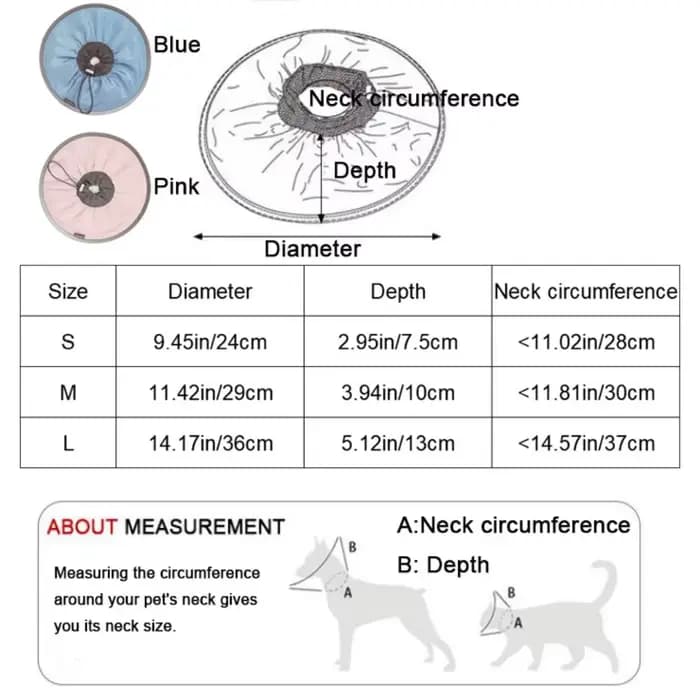 Collier élisabéthain Anti-léchage pour animaux de compagnie