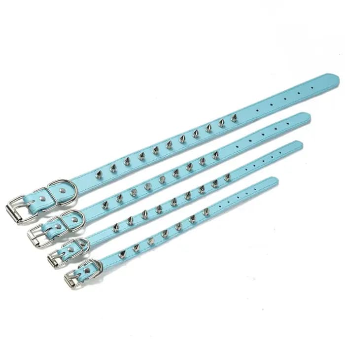 Collier en cuir coloré et réglable pour chat et chien