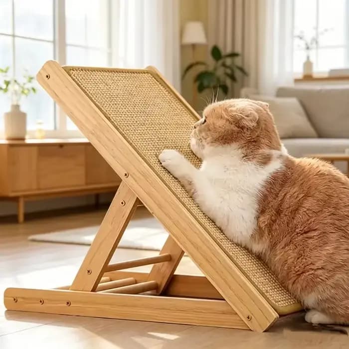 Tapis de grattage horizontal en sisal naturel pour chat
