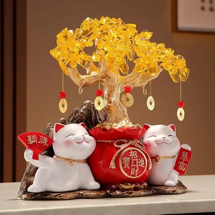 Cercle de lanterne de chat porte-bonheur