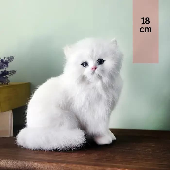 1 jouet en peluche chat persan blanc – Animal