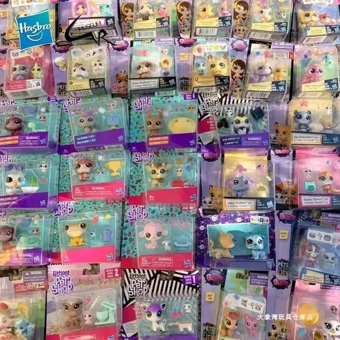 Hasbro Littlest Pet Shop chat jouet Rare poupées supports cheveux courts figurines Collection Original Bobble tête jouets pour enfants cadeaux