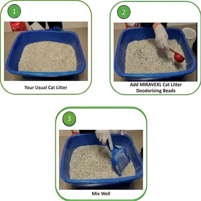 Perles désodorisantes à base de charbon actif haute performance pour litière pour chat – Légèrement parfumées