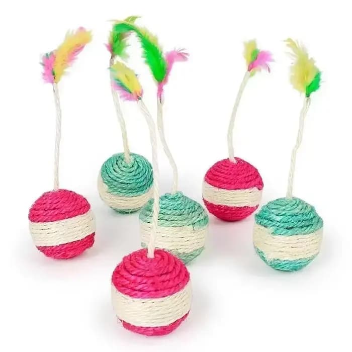 Jouet interactif d'entraînement de balle à gratter en Sisal pour chaton